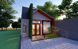 Ngôi nhà cấp 4 đẹp lạ với thiết kế mái dốc
