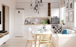 4 Thiết kế căn hộ hiện đại kết hợp nội thất gỗ và tông màu trắng tươi sáng có hiệu quả