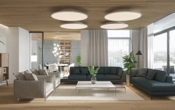 Vẻ đẹp ấm áp trong căn hộ sử dụng nội thất gỗ chủ đạo