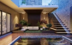 Ngôi nhà độc đáo chứa cả hồ bơi bên trong