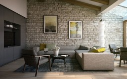 Biến tấu với những mảng tường đơn điệu trong phòng khách