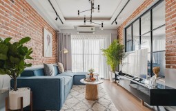 Ấn tượng căn hộ được trang trí bằng gạch cổ tự nhiên
