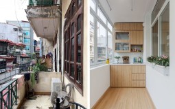 Cải tạo ban công cũ thành gian bếp hiện đại cho gia đình