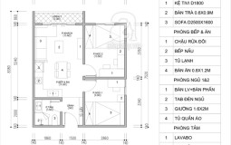Tư vấn thiết kế căn hộ chung cư có diện tích 45m² với chi phí 128 triệu đồng
