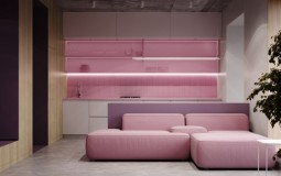 Thiết kế căn hộ độc lạ với nội thất màu tím, hồng
