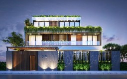 Khám phá mẫu biệt thự vườn 3 tầng có tầng hầm hiện đại và phá cách