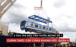 Ba toa tàu của tuyến Metro số 1 chính thức nhập cảng Khánh Hội, quận 4