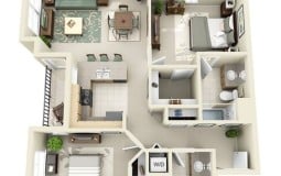 Mẫu thiết kế căn hộ 2 phòng ngủ đẹp năm 2020