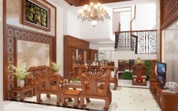 Cách bố trí bàn ghế gỗ trong phòng khách