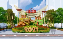 Đường hoa Nguyễn Huệ rực rỡ với thiết kế mừng Tết Tân Sửu 2021