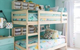 Ý tưởng thiết kế không gian lưu trữ chung trong phòng bé