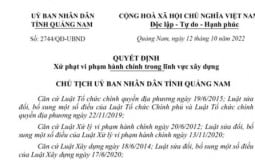 Quảng Nam: Xây dựng công trình không phép, Công ty TNHH Tân Tam Thanh Phố bị xử phạt