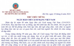 Bộ trưởng Hồ Đức Phớc gửi Thư chúc mừng nhân 99 năm Ngày Báo chí Cách mạng Việt Nam