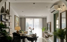 Căn hộ phối trộn màu xanh ô liu trong không gian
