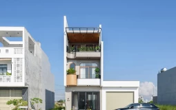 Nhà phố vuông vức nhưng không nhàm chán nhờ thiết kế lệch tầng