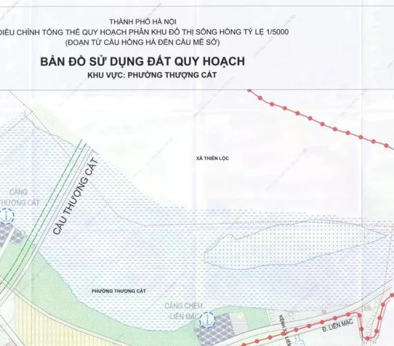 Bản đồ sử dụng đất quy hoạch dự kiến tại 7 phường ven sông Hồng