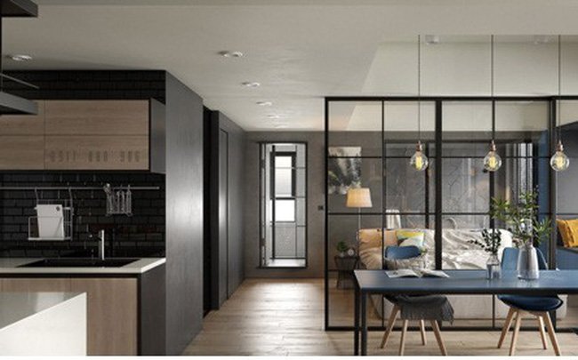 Căn hộ 60m2 với điểm nhấn màu xanh dương tuyệt đẹp