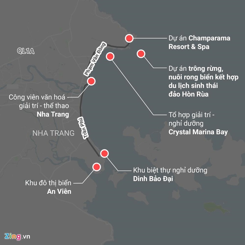 Nhiều dự án lấn biển xây biệt thự, bến du thuyền xé nát vịnh Nha Trang