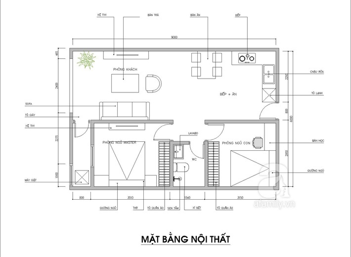Tư vấn thiết kế không gian nội thất hiện đại, tiện nghi cho căn hộ 53m2