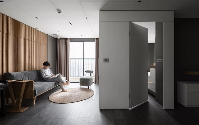 Các khối hộp chữ nhật đảm bảo cuộc sống tiện nghi trong căn hộ 63m2