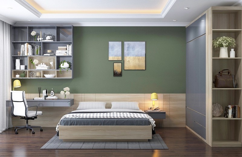 Những mẫu phòng ngủ nổi bật với màu xanh chủ đạo