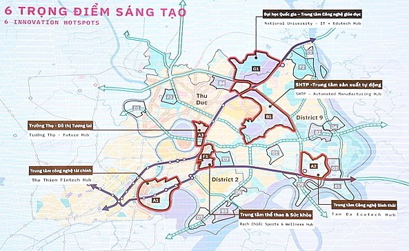 Các chức năng tại khu đô thị sáng tạo phía Đông Sài Gòn