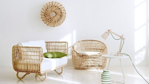 Căn hộ bình yên với đồ nội thất mây tre đan