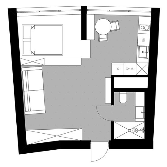 Học cách thiết kế căn hộ nhỏ 39m2 gọn đẹp, tiện nghi của người nước ngoài