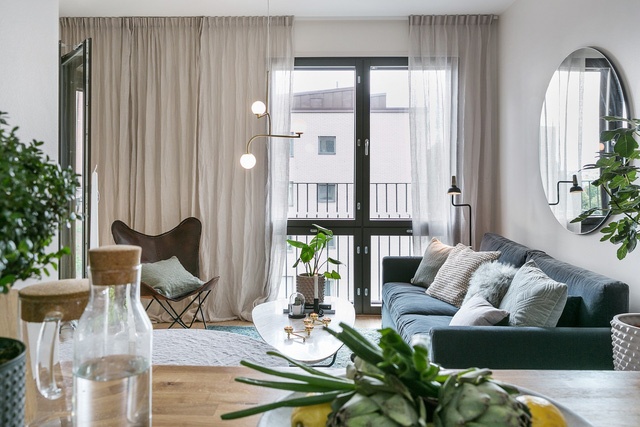 Căn hộ 47m² được bao trùm bởi sắc xanh thiên nhiên tạo nên tổ ấm trọn vẹn của gia đình nhỏ
