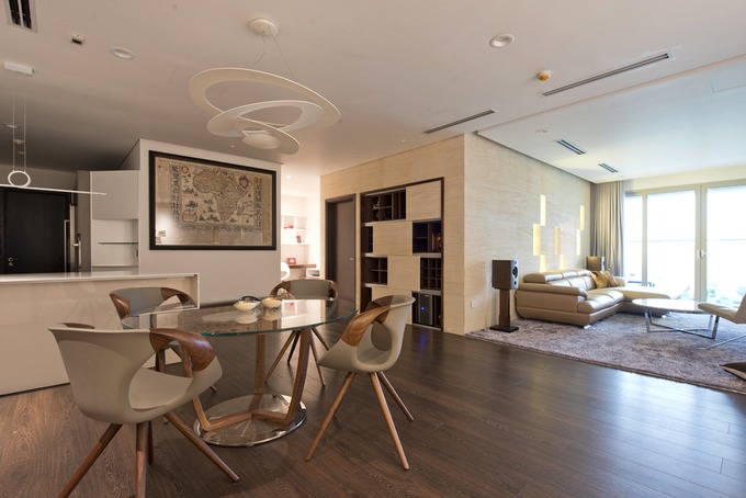 Cách bố trí không gian sum họp ấm áp cho căn hộ 170 m2