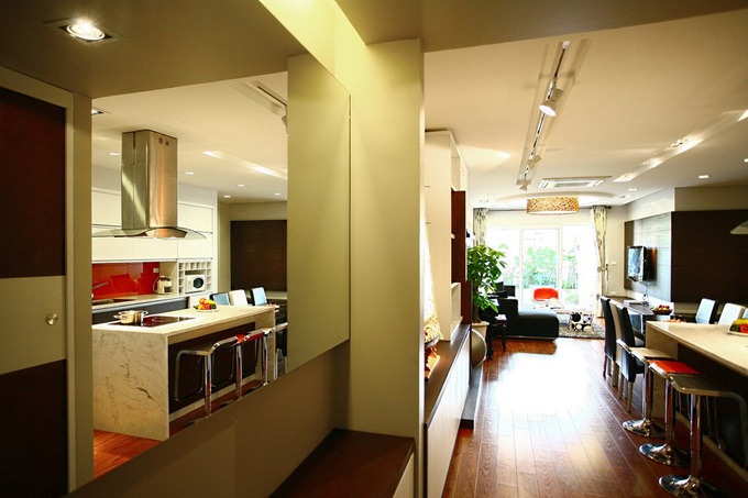 Căn hộ 130 m2 gọn gàng cho gia đình trẻ