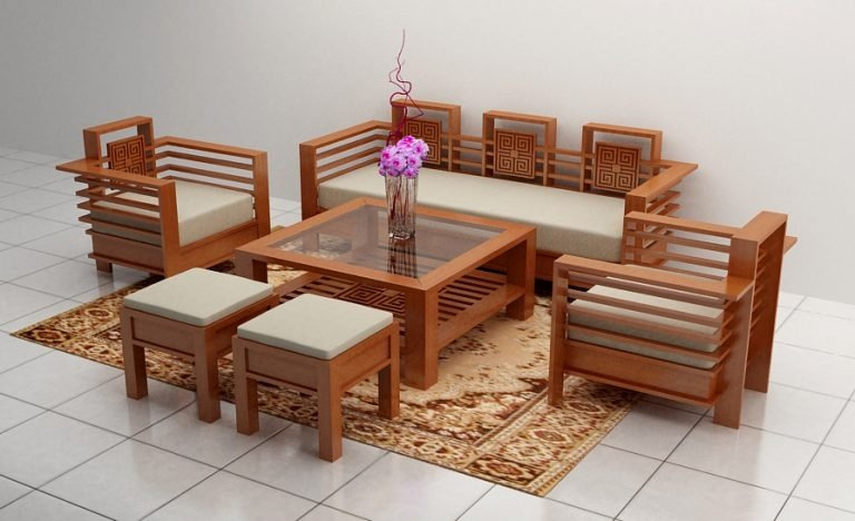 Bàn ghế gỗ cho không gian phòng khách thêm sang trọng