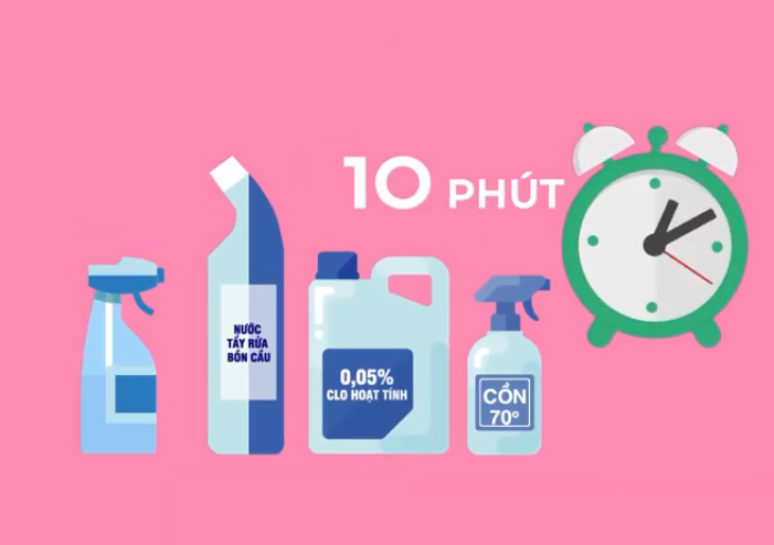 Pha dung dịch khử khuẩn tại nhà để diệt SARS-CoV-2 theo hướng dẫn của Bộ Y tế
