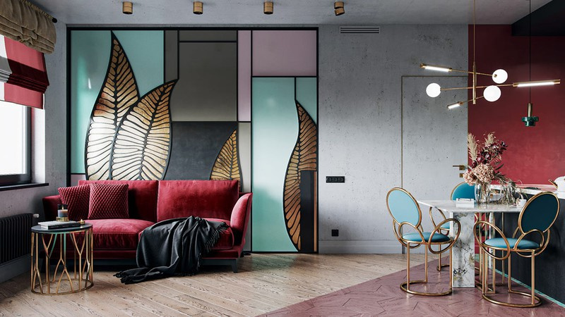 Ngôi nhà mang phong cách Art Deco rực rỡ sắc màu