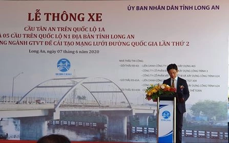 Long An: thông xe cầu Tân An và 5 cầu trên Quốc lộ N1