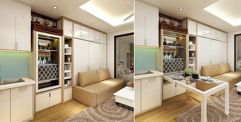 Bàn xếp thông minh giúp tiết kiệm không gian sống