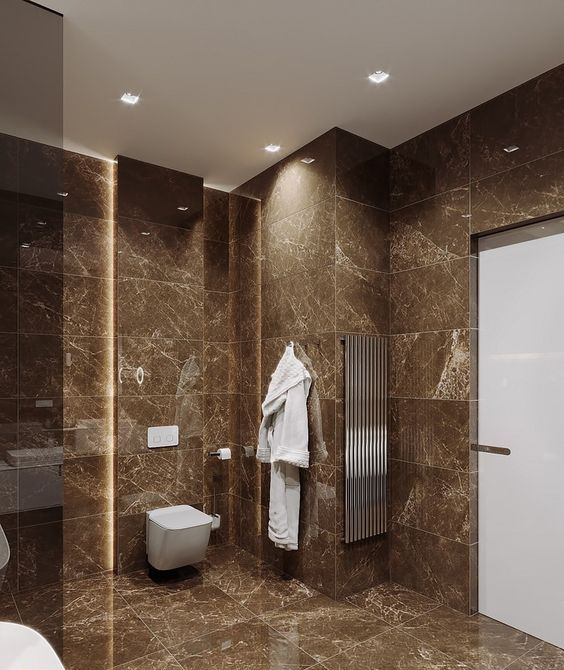 Ý tưởng thiết kế và trang trí phòng tắm với sắc nâu tinh tế