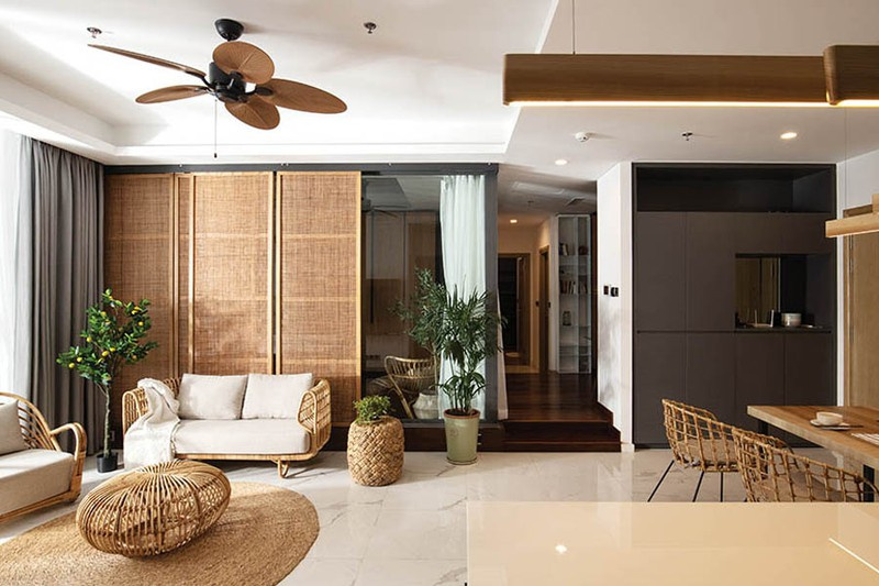 Căn hộ ấn tượng với nội thất từ mây tre