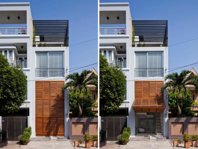 Ngất ngây với nhà ống cùng mặt tiền cửa chớp