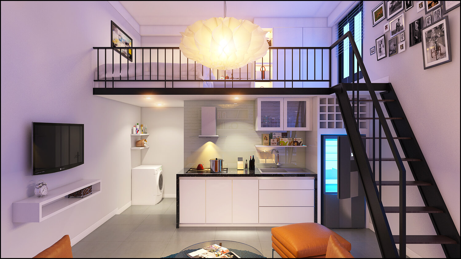 Thiết kế căn hộ mini cho thuê tiện nghi  BLUECONS