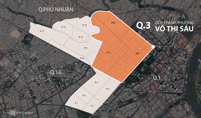 TP. Hồ Chí Minh: Gộp ba phường quận 3 thành phường Võ Thị Sáu