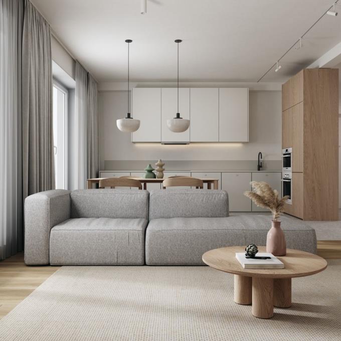 Căn hộ 70m2 hiện đại, thanh lịch với gam màu trung tính nhẹ nhàng