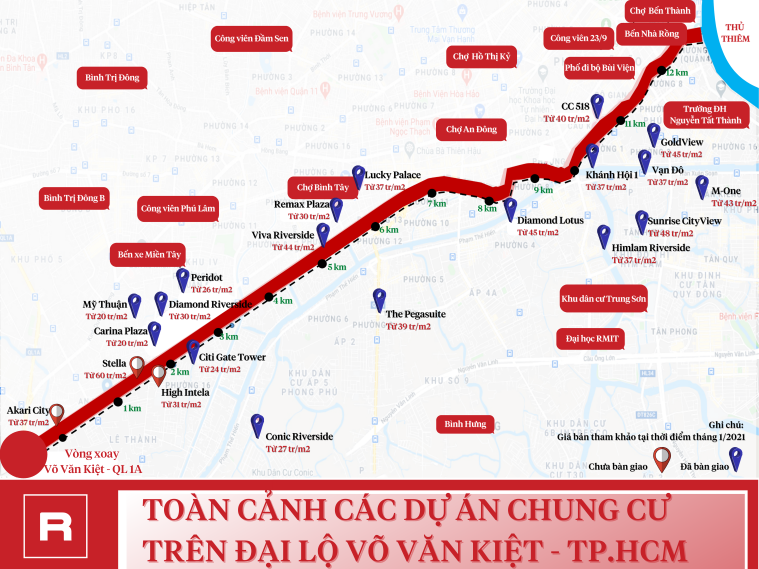 Danh sách dự án chung cư đường Võ Văn Kiệt - TP. HCM