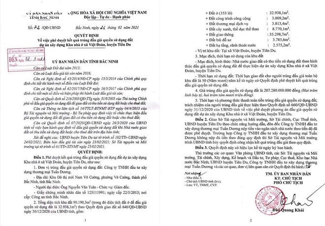 Bắc Ninh: Yêu cầu kiểm tra dự án Khu nhà ở Việt Đoàn huy động vốn trái luật