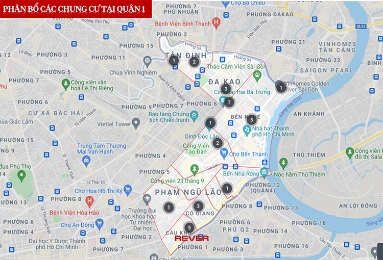 TP. Hồ Chí Minh: Bản đồ phân bổ chung cư các quận/huyện