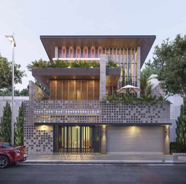 Tham khảo mẫu biệt thự mini 2 tầng có gara tại Yên Bái