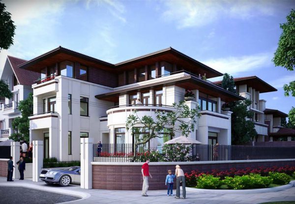 Bắt kịp xu hướng với các mẫu thiết kế biệt thự 3 tầng mái Nhật 2 mặt tiền sang trọng