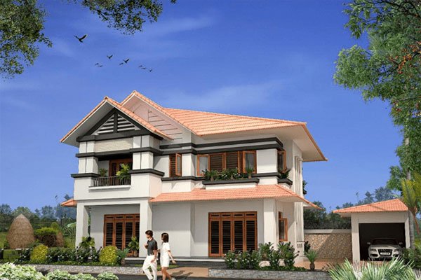Ngất ngây trước những mẫu nhà 2 tầng mái thái đẹp