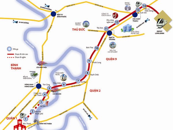 Điểm mặt những dự án dọc tuyến Metro số 1 tạo nên cơn "sốt" cho thị trường BĐS khu đông TP.HCM