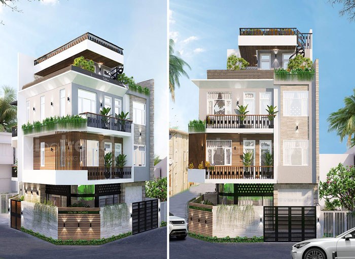 Chiêm ngưỡng những mẫu nhà 3 tầng có sân thượng đẹp rộng rãi, hòa mình vào thiên nhiên